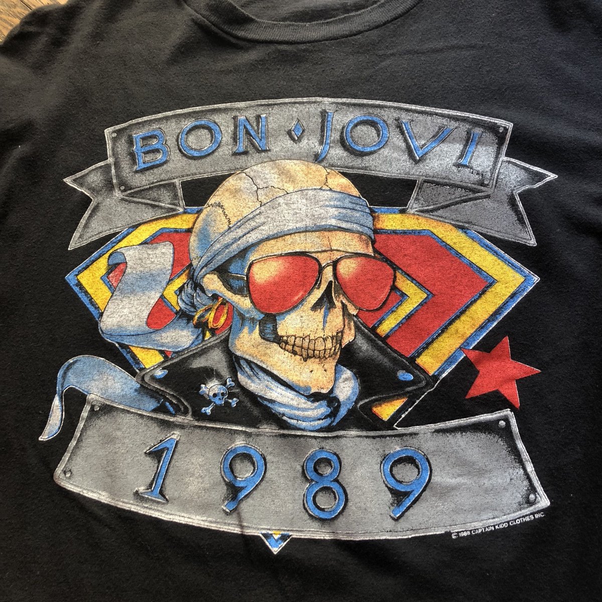 89年 コピーライト Bon Jovi ボンジョヴィUSA製 ヴィンテージ L 黒