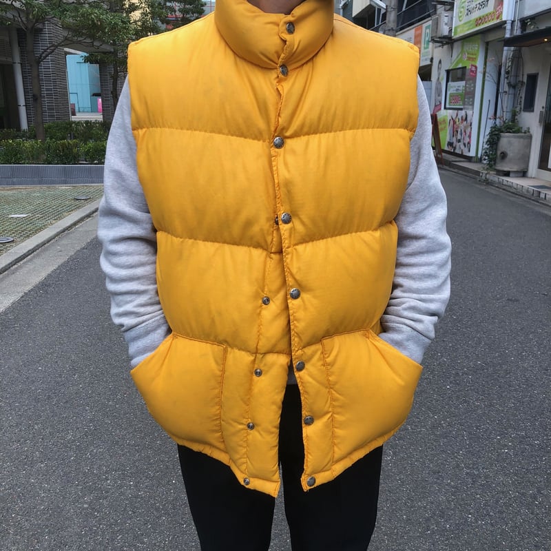 The North Face ノースフェイス 茶タグ ダウンベスト黄色　XXS