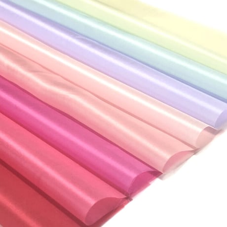 染正絹羽二重4匁 固糊  10色セット 約20cm×約22cm (10色×各１枚)