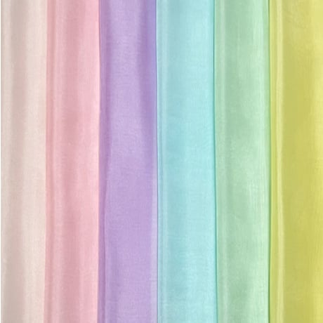 【数量限定】アイスカラーでつくる夏の花色 染正絹羽二重6匁 6色セット｜ 朝顔リーフ付き