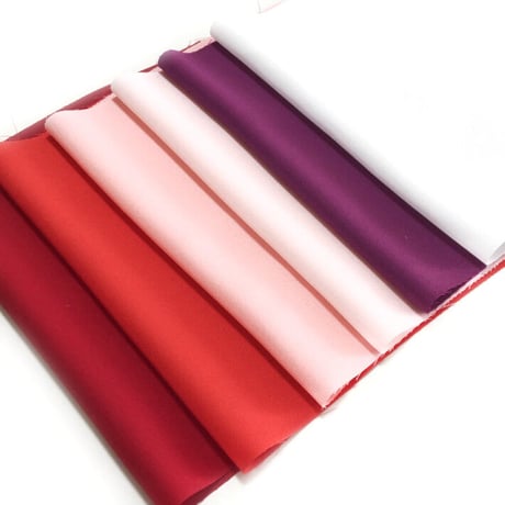 染 正絹一越ちりめん はなあかり6色セット約20cm×約18cm