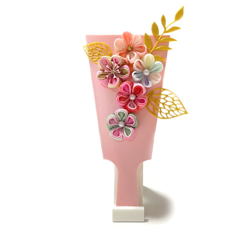 華やかな羽子板 ピンク 羽子板 ピンク つまみ細工飾り用(1ケ/1袋) H約17cm | 正絹生地