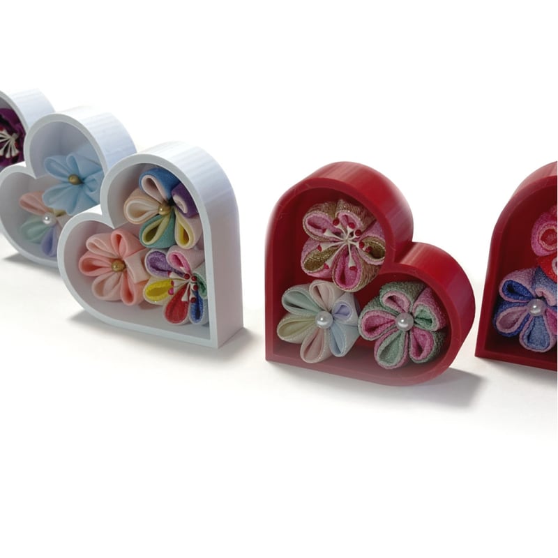 Heart Box つまみ細工飾り用 | 正絹生地・ちりめん生地・和装髪飾