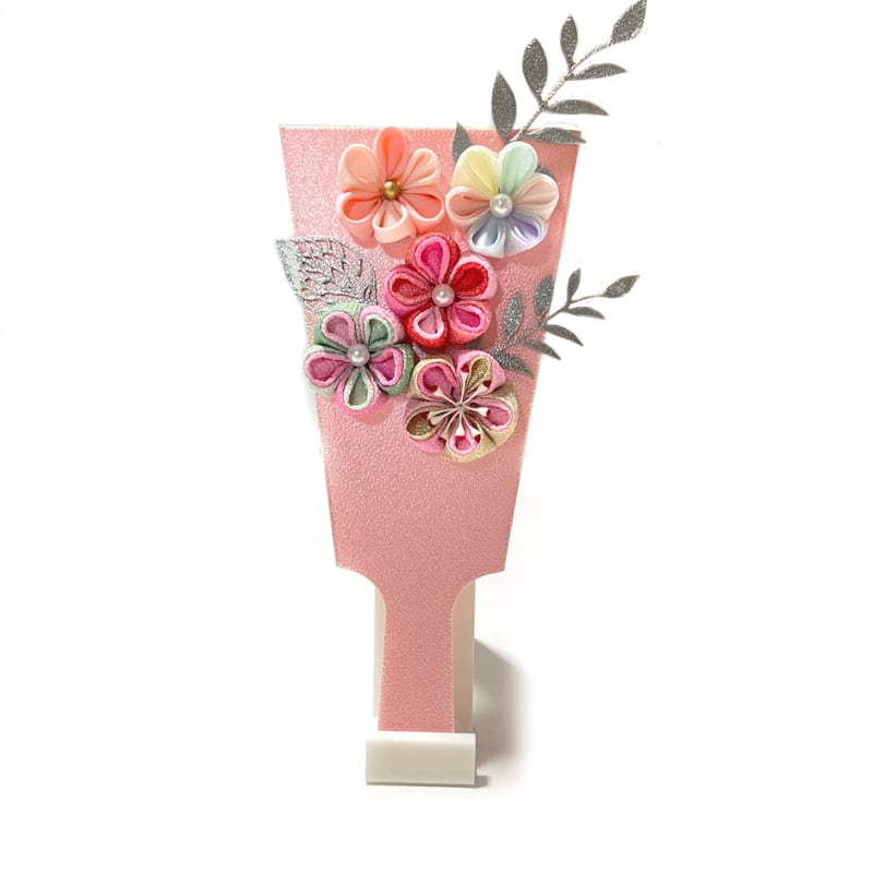 華やかな羽子板 ピンク 羽子板 ピンク つまみ細工飾り用(1ケ/1袋) H約17cm | 正絹生地