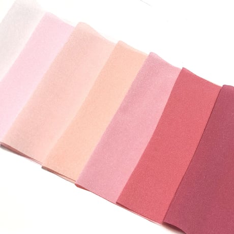 一越ちりめん  桃の色彩  (約35cm×約100㎝/約70cm×約50cm)各色1枚/1袋