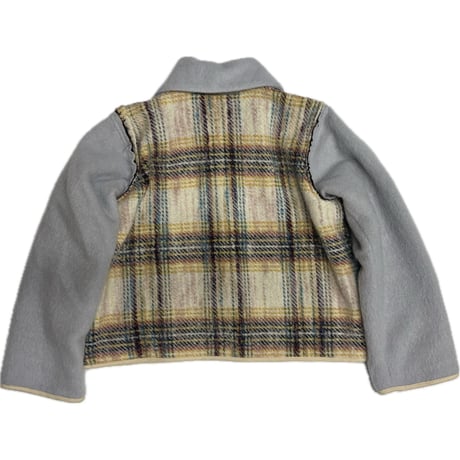 25-02-21  fluffy check jacket(ice blue)  ［PullQus］