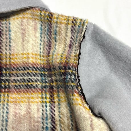 25-02-21  fluffy check jacket(ice blue)  ［PullQus］