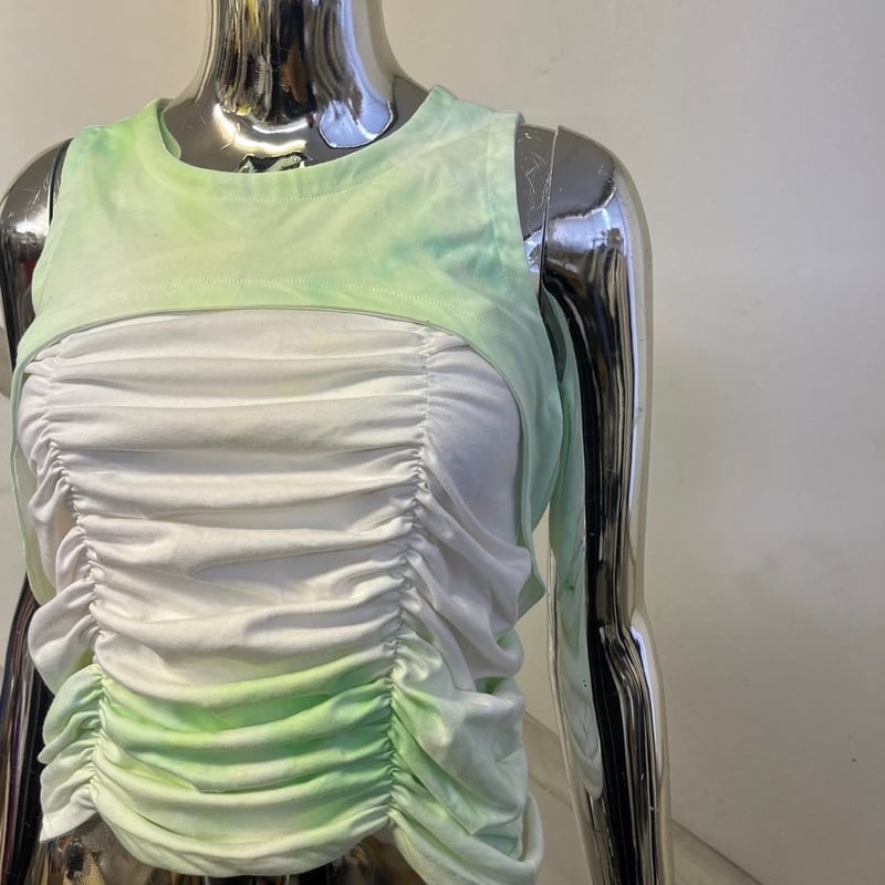 24-06-02 green shirring tops [Pull Qus] | fenrir