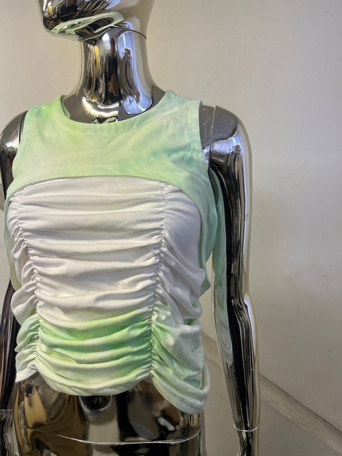 24-06-02 green shirring tops [Pull Qus] | fenrir