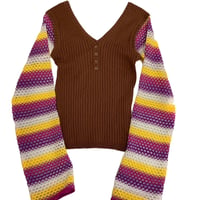 Virvar stof 011-11 short length switching sleeve knit