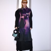 Print BLK x PNK long vest[lilith art duct]