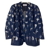 Virvar stof 005-46 foil print denim tailored jacket