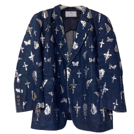 Virvar stof 005-46 foil print denim tailored jacket