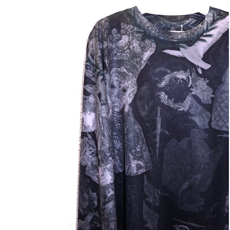 paisley tattoo print long T-shirt 21-9-4 [lilith art duct]