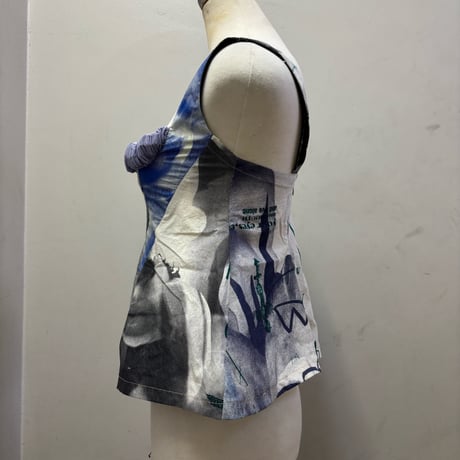 25-08-32 silkscreen corset tops ［PullQus］
