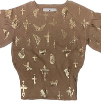 Virvar stof 005-26 foil print lib knit tops