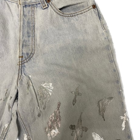 Virvar stof 005-30 foil print denim
