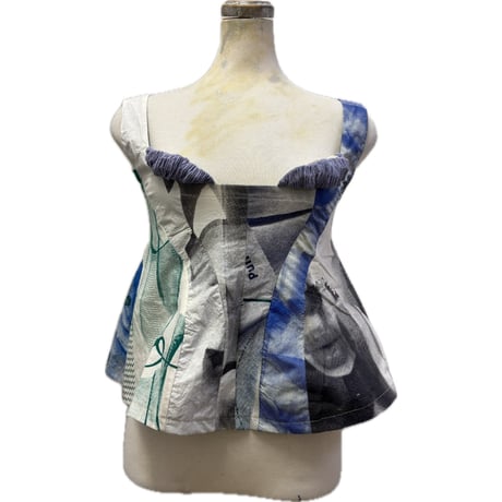 25-08-32 silkscreen corset tops ［PullQus］