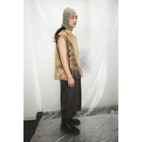 25-08-05  silkscreen no sleeve tops(brown)  ［PullQus］