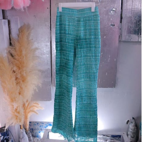 uneven dyeing shirring  pants (green B)22-02-04 [lilith art duct]