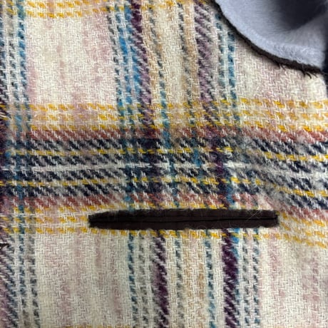 25-02-21  fluffy check jacket(ice blue)  ［PullQus］