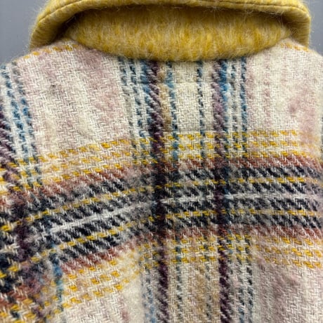 25-02-20 fluffy check jacket (yellow)  ［Pull Qus］