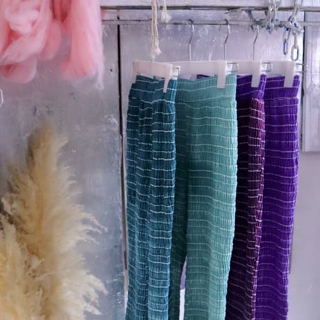 uneven dyeing shirring  pants(green A)22-02-04 [lilith art duct]