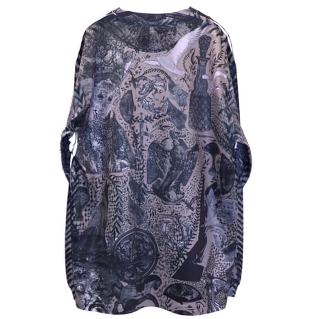 paisley tattoo print long T-shirt 21-9-5 [lilith art duct]