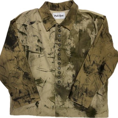 25-02-32  khaki paint shirt (C)   ［Pull Qus］