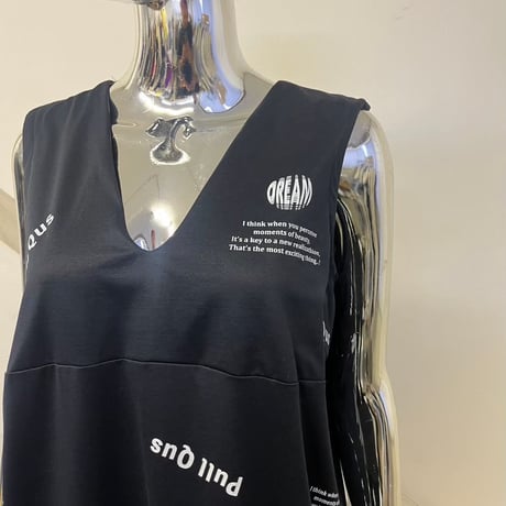 24-05-05 Silkscreen BLACK frill dress [Pull Qus]