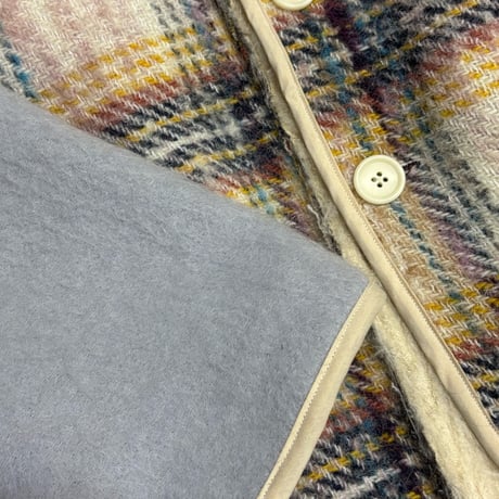 25-02-21  fluffy check jacket(ice blue)  ［PullQus］