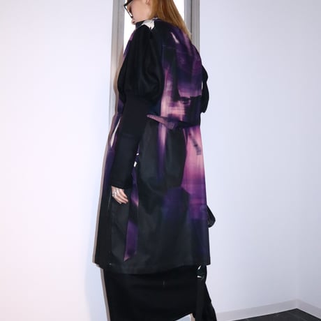 Print BLK x PNK long vest[lilith art duct]