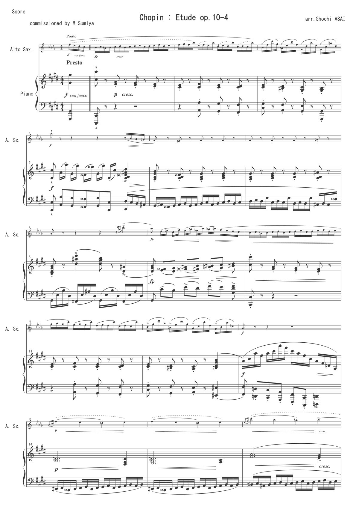 Etude Op.10 No.4 [With Cadenza] / Chopin (arr.