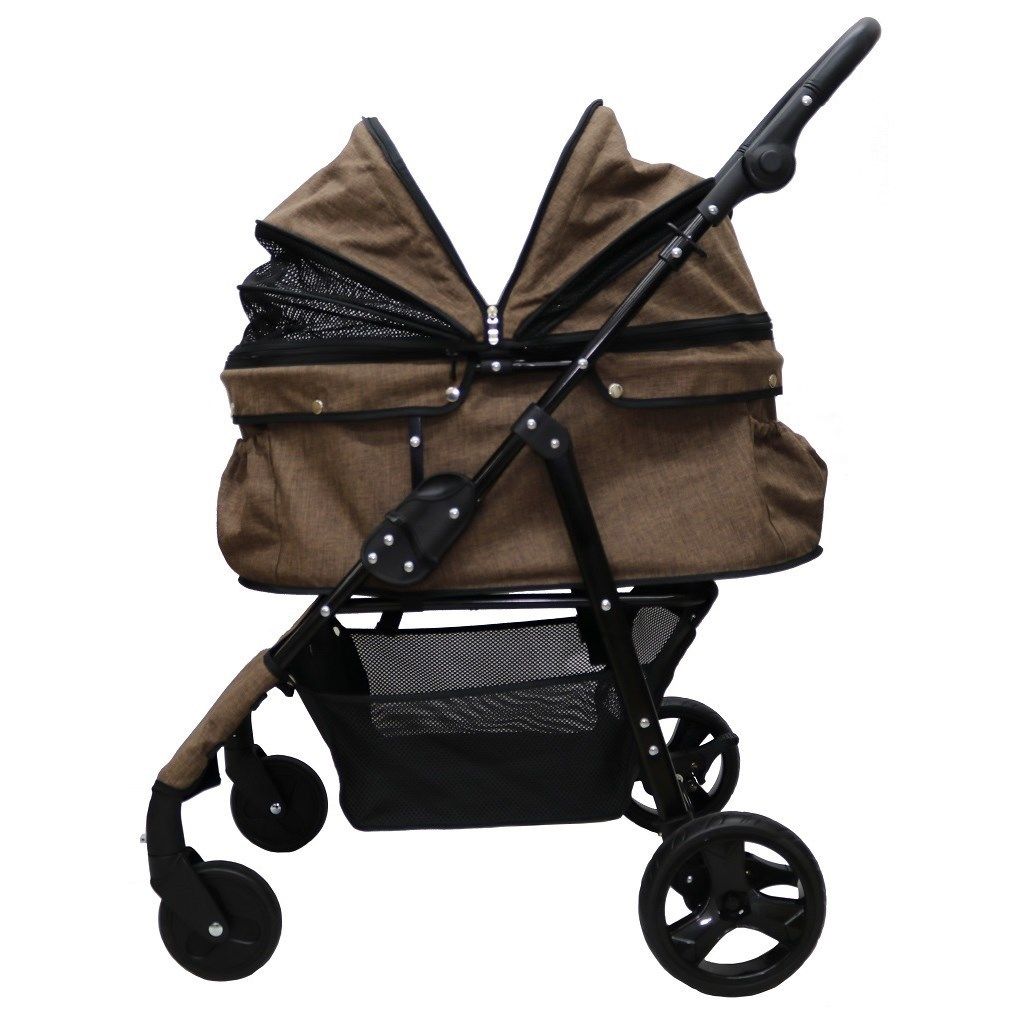 多頭用耐荷重30kg！ココハート ４輪ペットカート/甘えん坊バギーBIG グレー 期間限定大幅値引き！耐荷重30kg！ココハート 4輪ペットカート