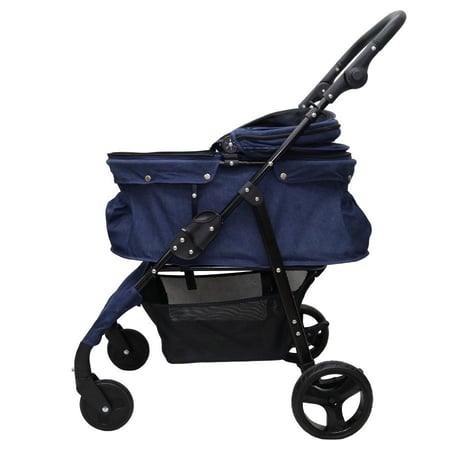 在庫調整の為大特価！耐荷重30kg！ココハート ４輪ペットカート/ペットバギー 甘えん坊バギーBIG デニム　中型犬　多頭飼い