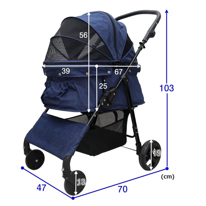 耐荷重30kg!ココハート 4輪ペットカート/ペットバギー 耐荷重30kg!ココハート 4輪ペットカート/ペットバギー