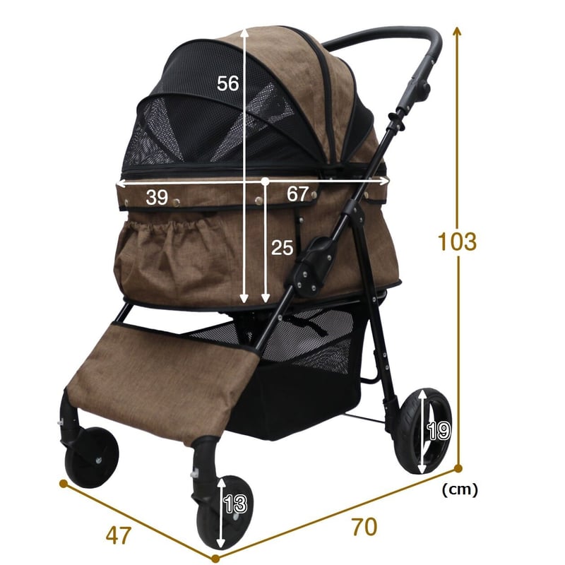 耐荷重30kg!ココハート 4輪ペットカート/ペットバギー 耐荷重30kg!ココハート 4輪ペットカート/ペットバギー