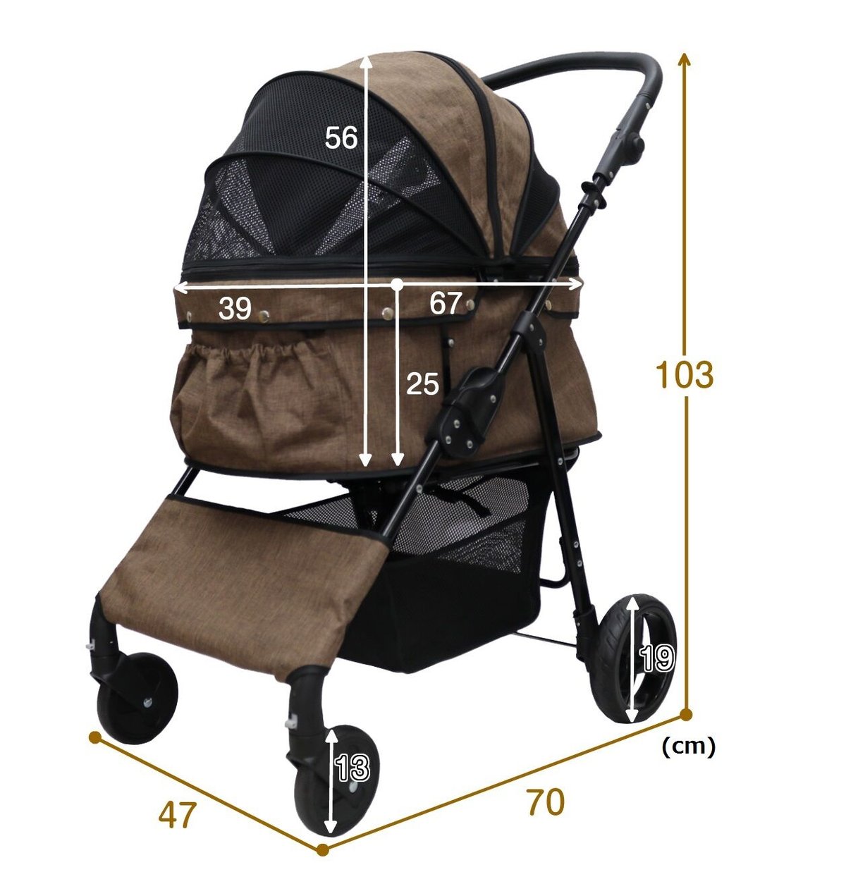 耐荷重30kg!ココハート 4輪ペットカート/ペットバギー 耐荷重30kg!ココハート 4輪ペットカート/ペットバギー