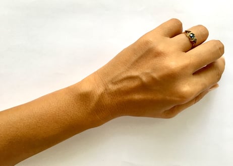 Blue Hexagon Ring