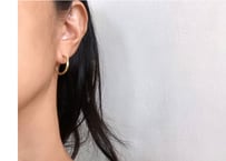 Twisted small thick foop pierced earring