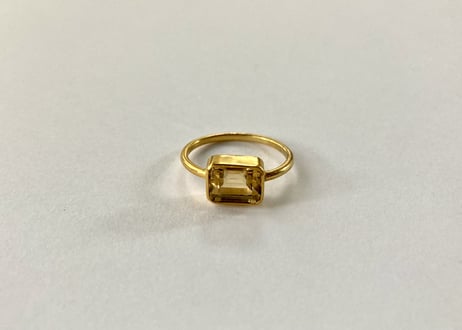 Citrine square Ring