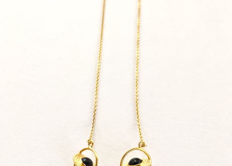 Saturn chain pierce/ Blue sand stone