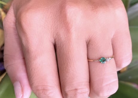 Emerald stardust Ring