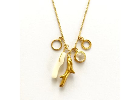 White coral gold necklace