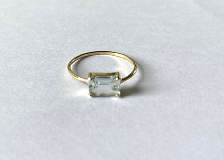 Aquamarine square Ring