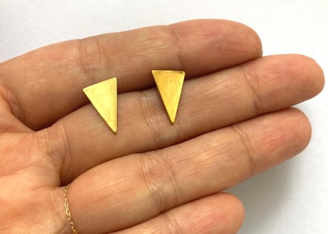 Gold Triangle pierced earring