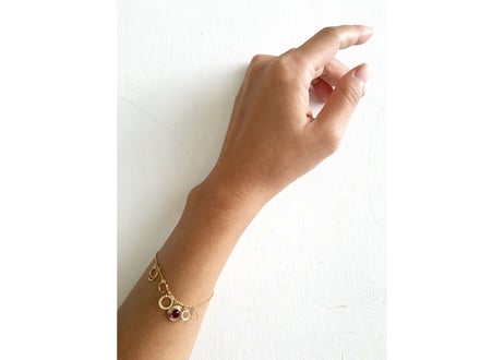 Saturn bracelate /pink tourmaline &Lapis Lazulih