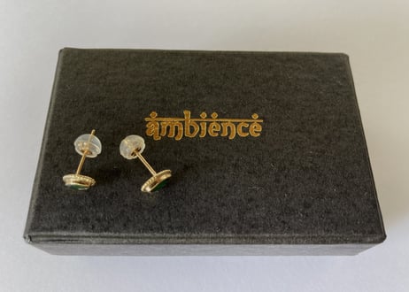 Marquise emerald pierced earring