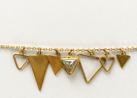 Triangle Bracelate / white zircon