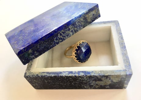Moon phase Lapis Lazulih Ring /